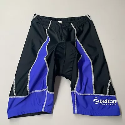 Imco Mens Cycling Shorts Large Blue Black Padded Shorts Mountain Bike Active • $14.99