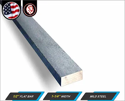 1/2  X 1-1/4  Steel Flat Bar - Flat Metal Stock - Mild Steel - 24  Long (2-ft) • $16.75