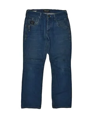 JACK & JONES Mens Boxy Loose Fit Wide Leg Jeans W34 L29 Blue Cotton AB46 • £12.52