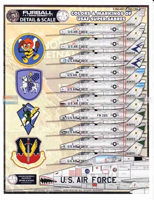 FURDS7202 1:72 Furball Aero Design F-100 Super Sabre 'Colors And Markings Of • $22.59