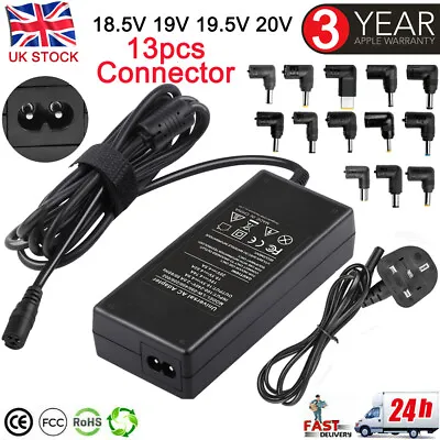 Universal Laptop Charger 90W AC Power Adapter Charger Multi Connectors UK Plug • £15.99