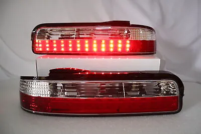 For 1989~1994~Nissan 240SX S13 Coupe Red/Clear LED Tail Lights Brake Lamps~89~94 • $179