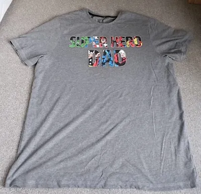 Marvel 'Super Hero Dad' Grey T-shirt Size XL • £2