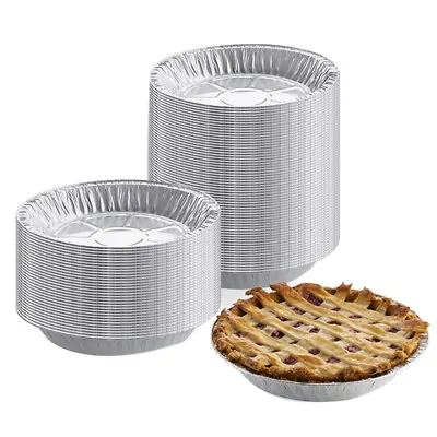 £15.05 • Buy 50Pcs 7/8/9inch Round Aluminum Foil Pie Dish Tin Cake Tray Baking Pan Bake Cases