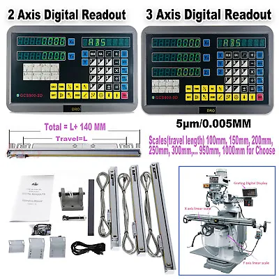 Linear Sensor Scale 2Axis/3Axis Digital Readout DRO Display For Mill Lathe EDM • $45.99