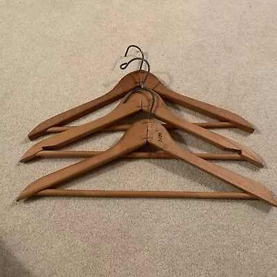 Lot Of 3 Vintage Wooden Coat Suit Hanger Hangers • $10.50