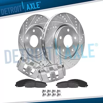 Front Drilled Rotors + Brake Calipers & Brake Pads For 2013-20 Grand Caravan C/V • $249.21