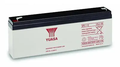 12 Volt 2.1aH VRLA Lead Acid Battery For Alarm System Backup NP2.1-12 12v 2.1 • £15.99