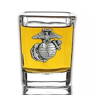 US Marine Corps Solid Pewter EGA Emblem Shot Glass. Made In USA. • $32.69