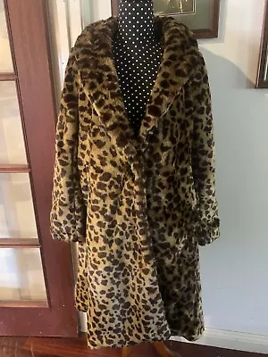 Collectif Lady Leona Leo Leopard 1950s Coat Size 10 • $70