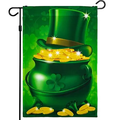 Garden Flag St Patrick's Day Spring Decoration Pot Of Gold And Hat 12 X18  • $10.99