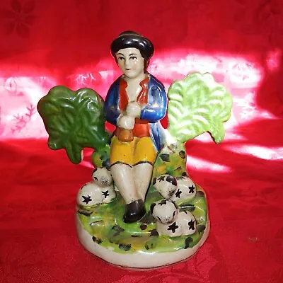 Staffordshire Engljsh Majolica Shepherd Figure • $30