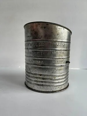 Vintage Bromwell's 5 Cup Crank Handle Measuring Sifter Made In USA • $15.95