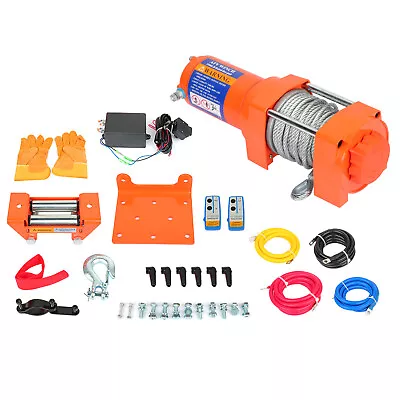 3500LBS 12V Electric Winch Towing Trailer Steel Cable Off Road W/wireless Remote • $99.99