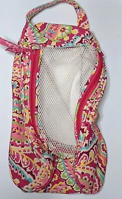 Vera Bradley Pink Capri Melon Travel / Tennis Shoe Bag 14  X 8  • $19.95