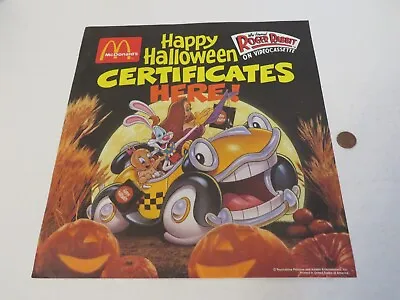 Mcdonald's Happy Halloween Roger Rabbit Display Ad Vhs Window 1989 Poster 12  • $18.99