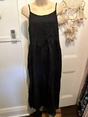 Little Lies Black Linen Maxi Dress Size 14 • $20