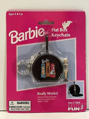 $6.20 • Buy Barbie Hat Box Keychain New 1999 Sealed Hat Box & Mini Barbie Item #728-0