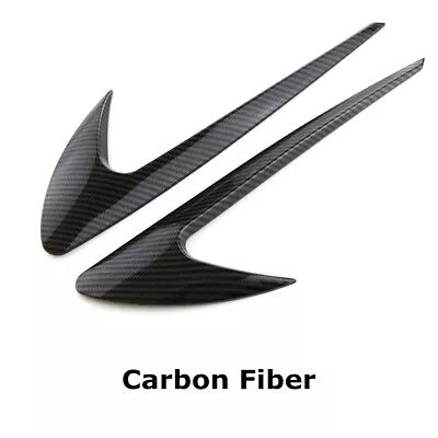 2Pcs Black Carbon Fiber Vent Fender Trim Boomerang Sticker Emblem For Benz AMG • $19.99