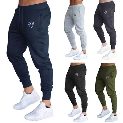 Mens Slim Fit Tracksuit Bottoms Skinny Jogging Joggers Sweat Pants Trousers CZ • £11.99