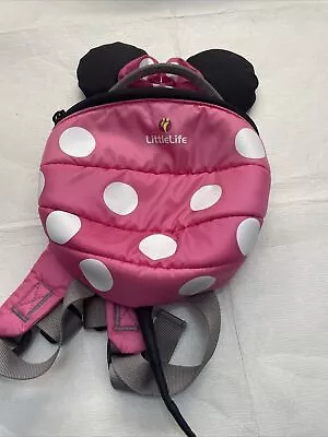 Toddler Backpack No Reins Little Pink Minnie Mouse  Learning To Walk Bag • £6