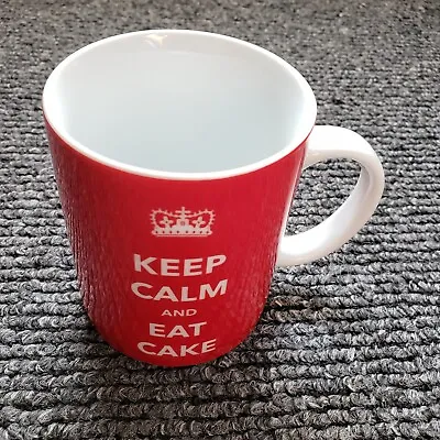 Soho Loft Keep Calm And Eat Cake Ceramic Coffee Cup Mug With Funny Message NWOT • £9.65