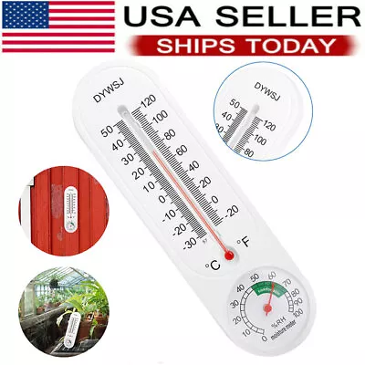 $5.85 • Buy Wall Thermometer Indoor Outdoor Mount Garden Greenhouse Home Humidity Meter