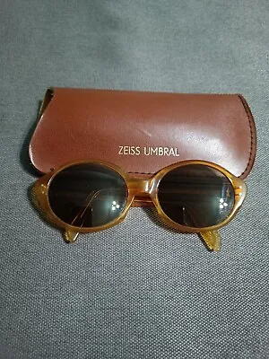 VINTAGE CARL ZEISS SUNGLASSES Jena Umbral Yellow Frame Brown Glasses  • $49.99