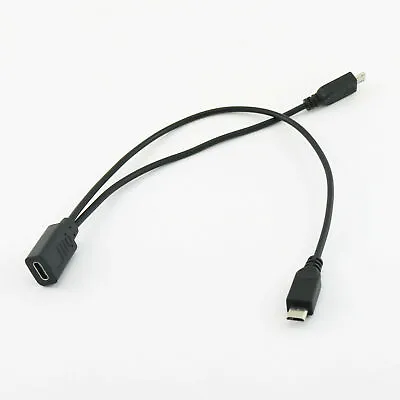 USB 2.0 Type C Female To Dual Micro USB Male Splitter Cable 2x Micro USB Spliter • $2.01