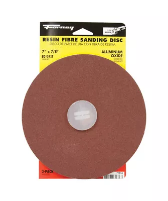 Forney 7 In.   Aluminum Oxide Adhesive Sanding Disc 80 Grit 3 Pk • $11.99