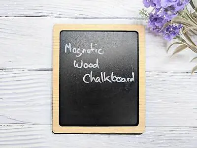 Wooden Chalkboard Fridge Magnet With Free Chalkboard Pen - Oak Frame 140x165mm • £15.39