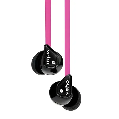 VEHO 360 Z-1 Stereo Noise Isolating Earbuds Earphones VEP-003-360Z1-P PINK • £4.50