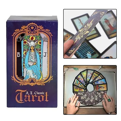 78 Tarot Cards Deck Set Box For Beginners And Party Games & Playing Guide Book • £6.49