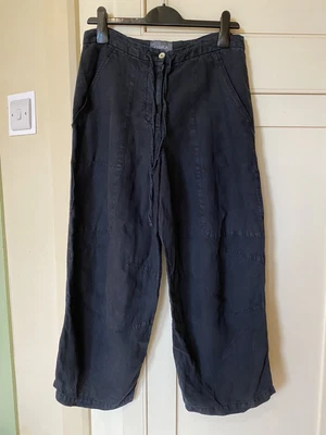 £66.75 • Buy OSKA Black Balloon Leg Trousers 100% Linen Pockets Size 1