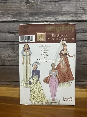 RARE 11 1/2   Museum Collection BARBIE DOLL Simplicity  SEWING PATTERN 7089 UC • $11.19