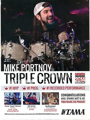 2014 Print Ad Of Tama Drums W Mike Portnoy • $9.99