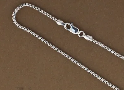 925 Sterling Silver 2.5mm Italian Round Box Chain Necklace Italian Made  • $45