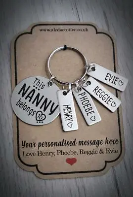 This Nanny Belongs To Personalised Keyring Gifts For Grandma Nana Christmas • £14