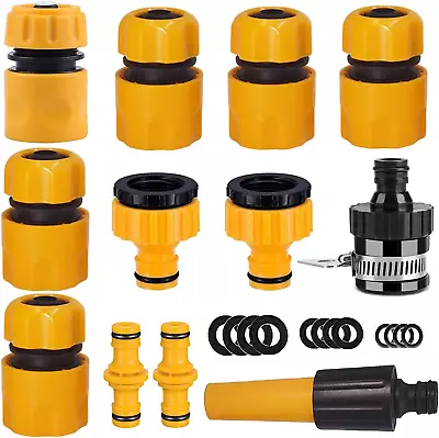 Garden Hose Fitting Set - Nozzle Quick Connector Tap Adapter - 2-In-1 Waterstop • £16.99