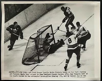 1952 Vintage NHL Hockey New York Rangers Goaltender Emile Francis Press Photo • $25