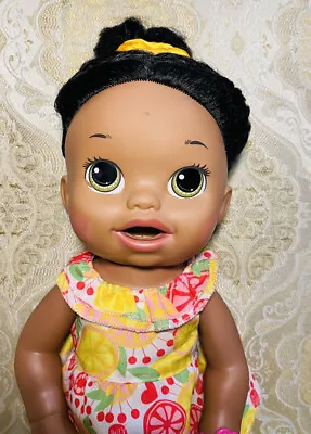 BABY ALIVE  Snackin Sara Hasbro Doll Soft Face~African American /English Spanish • $31.99