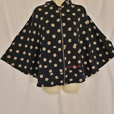 Women’s Disney Parks Minnie Mouse Full Zip Hooded Black Cape Poncho Sz XS CUTE • $44.99