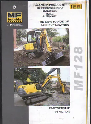 Massey Ferguson  MF128  Mini Digger Excavator Brochure Leaflet • £4.50