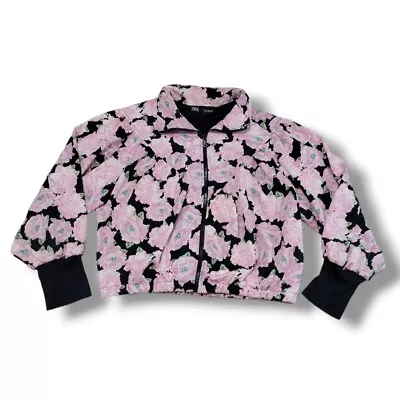 Zara Jacket Size XL Full Zip Up Jacket Roses Floral Flower Print Elastic Waist  • $28.89