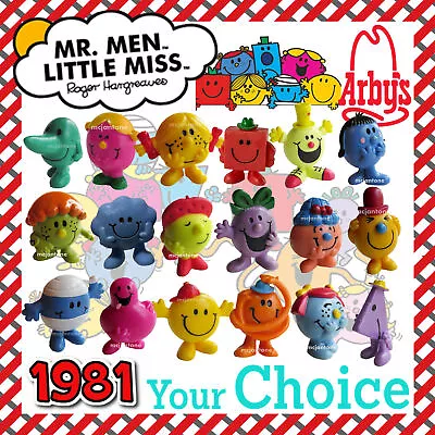 Arby's 1981 MR. MEN & LITTLE MISS Roger Hargreaves PVC Character YOUR Toy CHOICE • $5