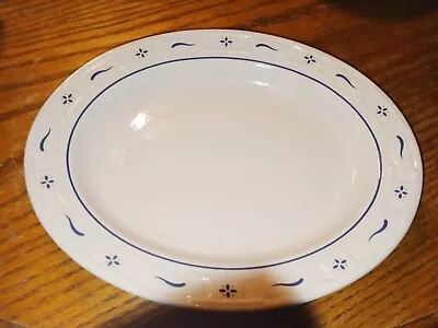 Longaburger Woven Traditions Pottery Classic Blue Meat Platter • $15