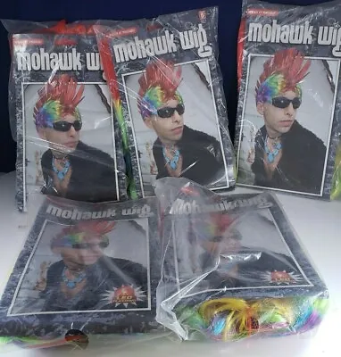 $11.99 • Buy Rainbow Mohawk Wig - Groovy Costume Accessory Gay PRIDE Parade  LOT Of 5