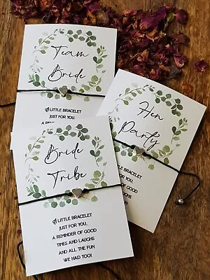 £0.99 • Buy 🖤Botanical Eucalyptus - Rustic -Hen Party-Team Bride, Wish Bracelet 🖤 EW44