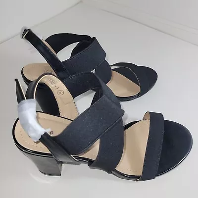 TOP Moda Women's Gallery-45 Party Dress High Heels Sandal Shoes Black Size 8 • $18.99