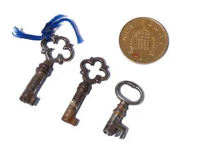 3 X Antique MEDIEVAL Loop Style Lockbox / Jewellery Box Etc. CASKET Keys #ESK • $32.39